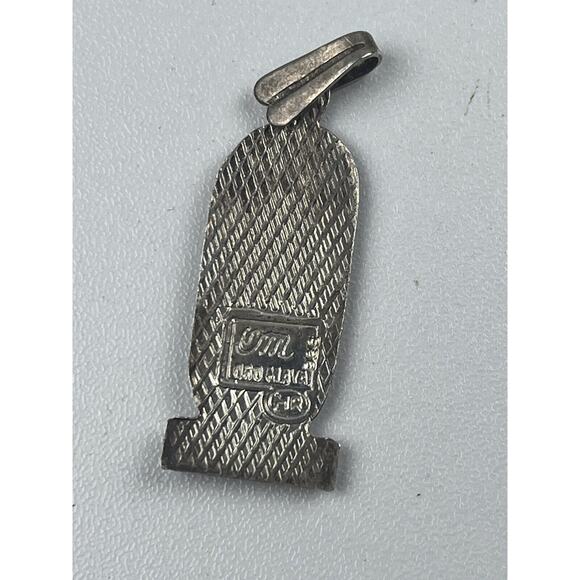 Oro Maya Sterling Silver Pendant Vintage Egyptian Revival Cartouche 2 Tone - Picture 6 of 8